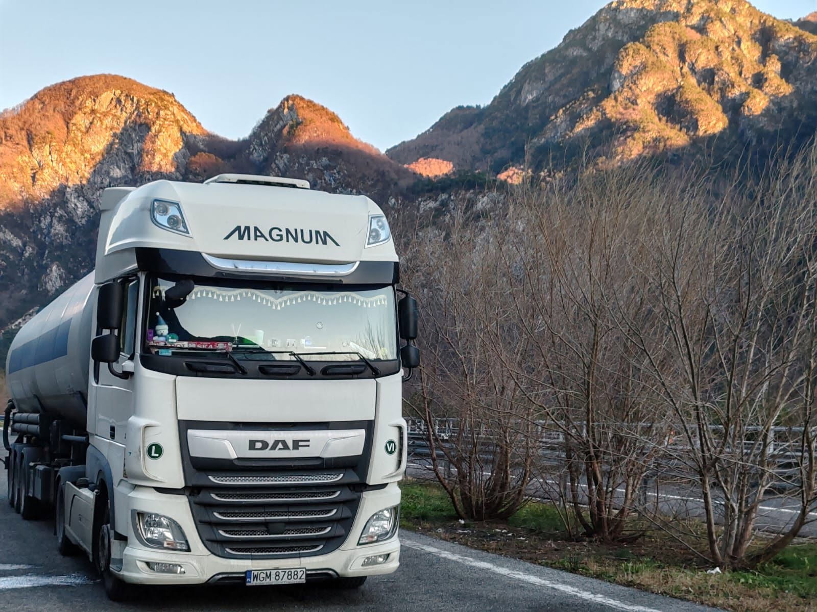 Transporting PE and PP Granules by Silo Trailer in the EU DAF silo trailer hauling bulk materials